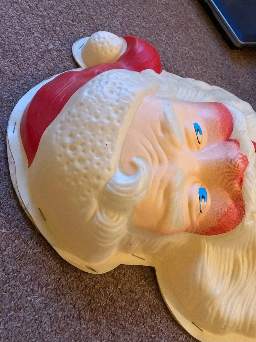 50/60s Vintage Christmas blow mold light up Santa wall decoration works!